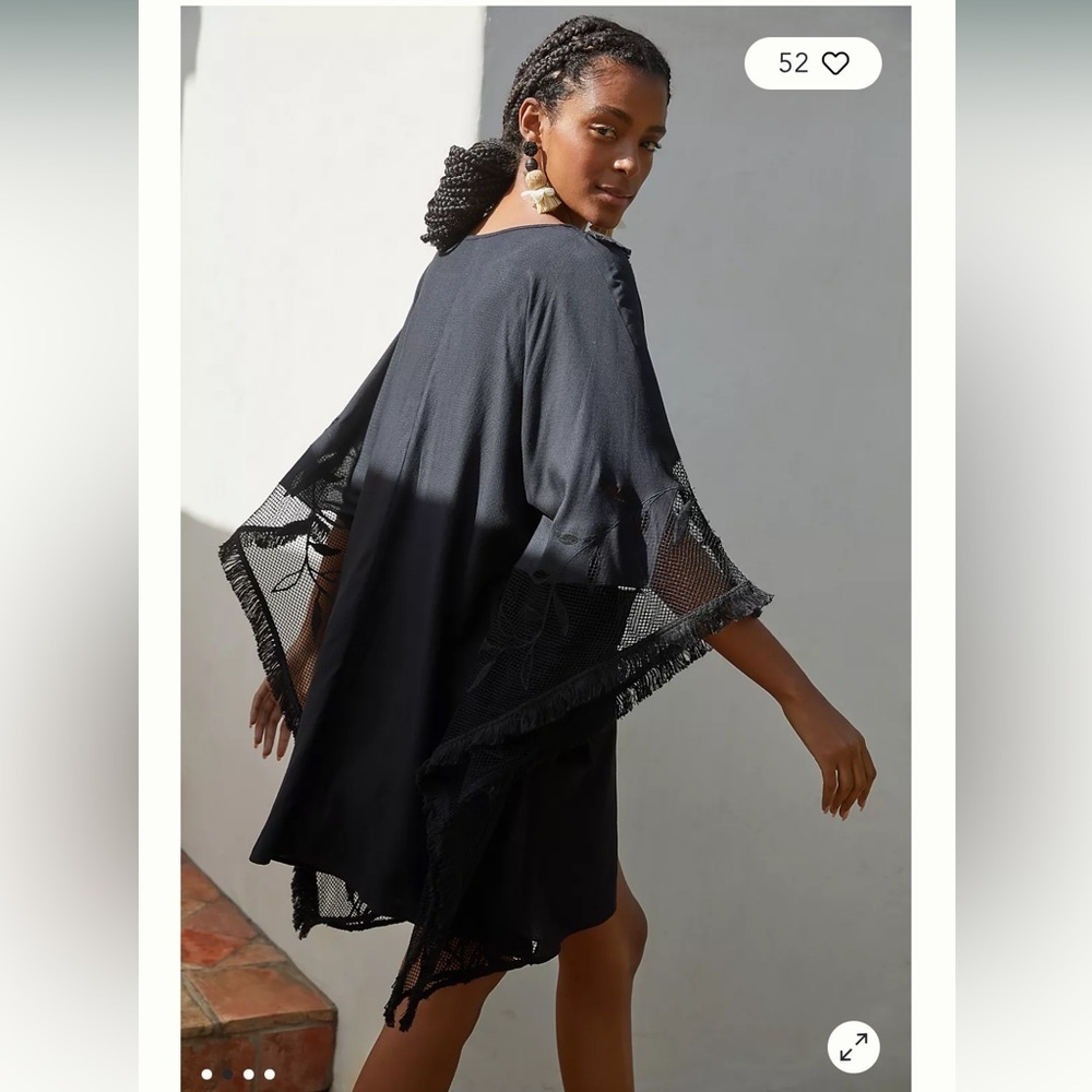 🥳SUPER RARE🥳Anthropologie NWT Embroidered Cover-Up Dress Size M/L petite. - Picture 4 of 14